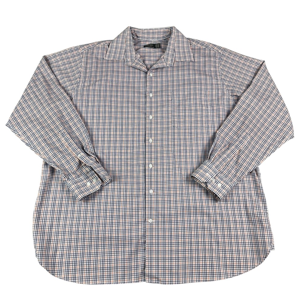 Oak Hill Premium Men's Button Up Shirt 17.5 36/37 Plaid Supima Cotton Non-Iron - Picture 1 of 8